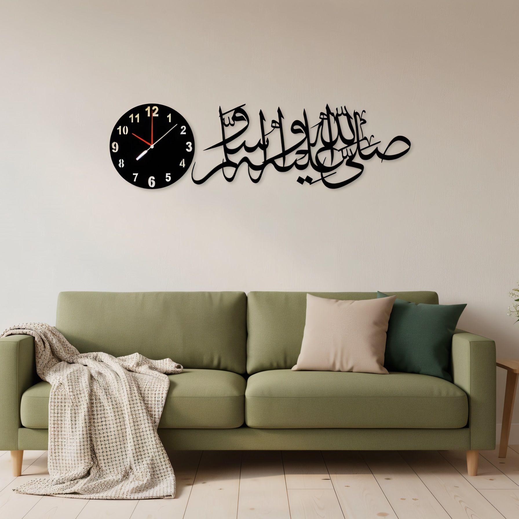 Darood-e-Pak SAW wooden wall clock for room decorations