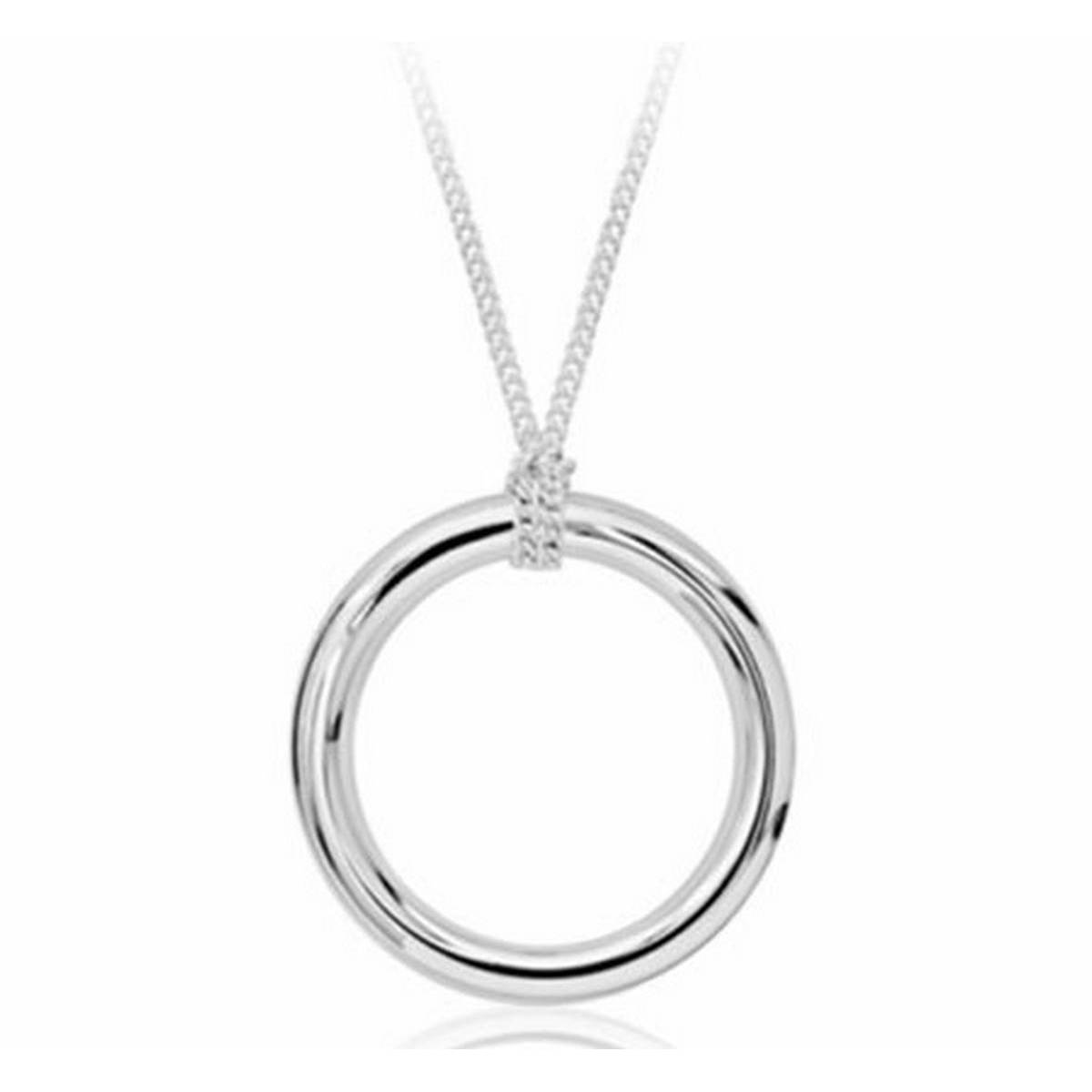 Ring Pendant/Silver Chain Ring Necklace 