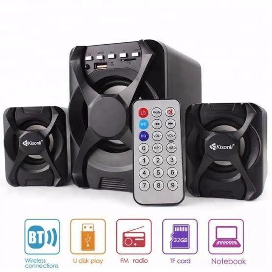 Kisonli U2500 Bluetooth Speaker with high bass Sub woofer and remote control box pack