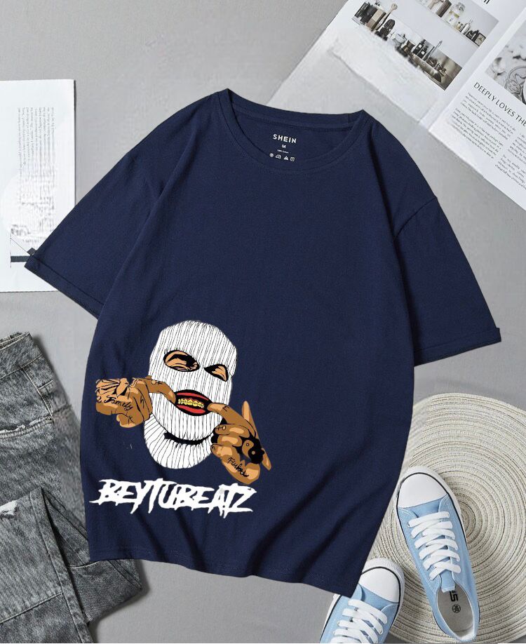 Gangster Beytubeatz Printed Cotton Jersey Half Sleeves O-Neck Tshirt For Men