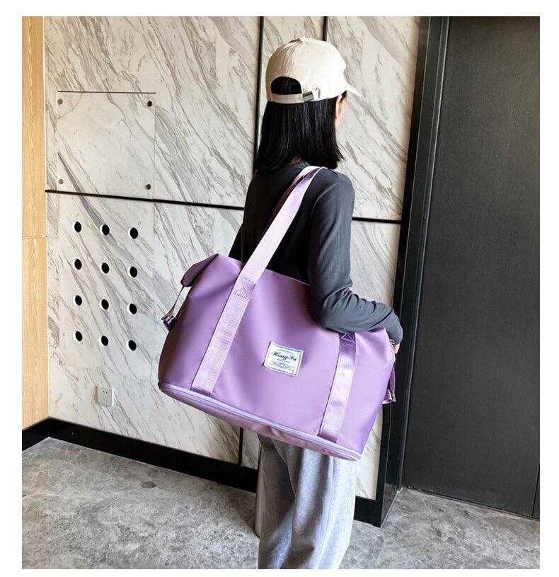 Travel Bag Waterproof Weekender Bags Oxford Cloth Luggages Handbag Shoulder Bag Traveling Bag Dry and Wet Separation Sport Bag Fitness Bag Gym Totes for Men Women ( Pink/Black)