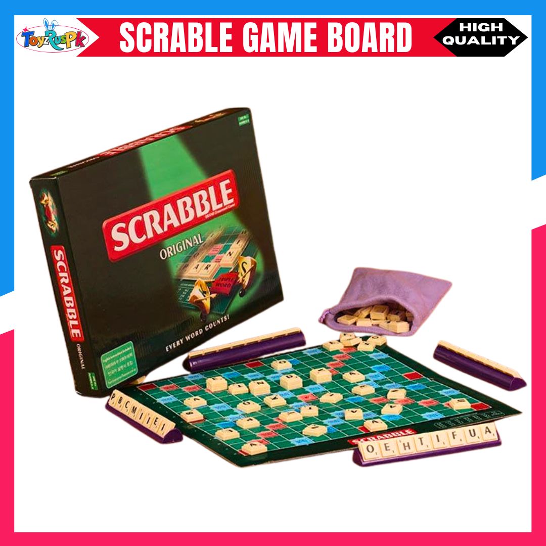 English Scrabble Board Game for Kids & Adults | Classic Word Puzzle Toy for 2-4 Players | Educational Family Game Improves Vocabulary, Creativity, Imagination & Thinking Skills | Ages 7+ | Endless Fun & Entertainment | ToyzRusPk