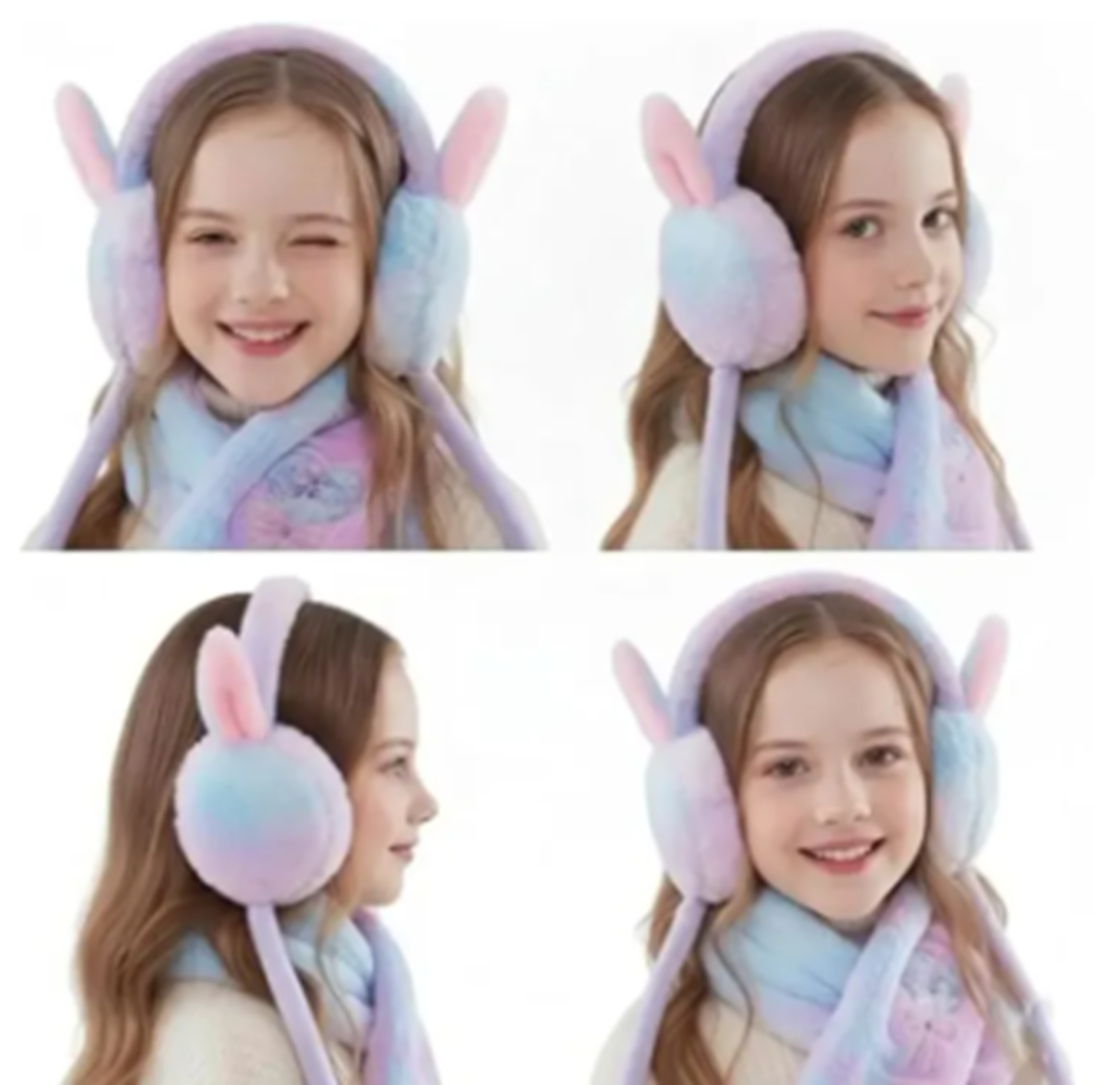 Winter Earmuffs for Kids – Soft Plush Bunny Ear Warmers with Moving Ears & Chu Chu Sound | Faux Fur Warm Ear Muffs for Girls, Boys, Women & Cold Weather Protection