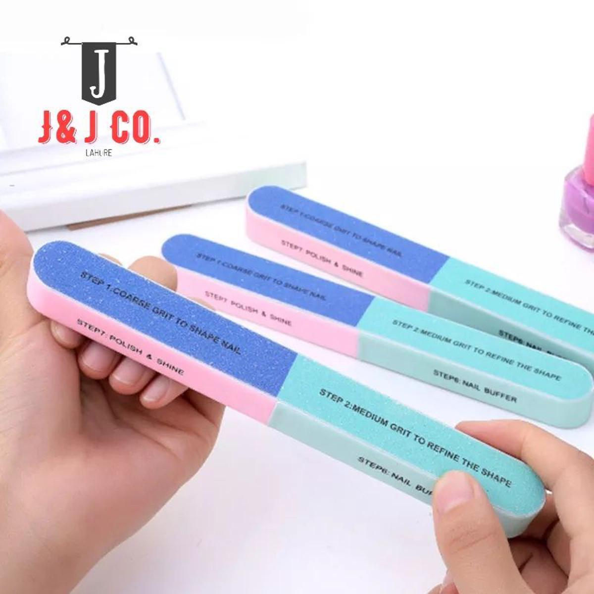 Combo of 2 Seven-Sided Nail Buffers/Filers for Manicure (Random