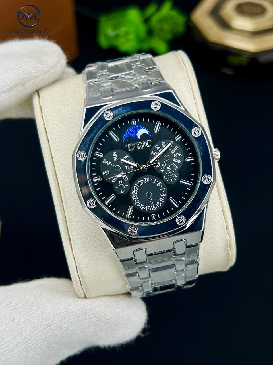 Bin-b Nautilus Watch for Men Stainless Steel Strap Quartz Watch Business and Ultra Thin Style Multiple Colors