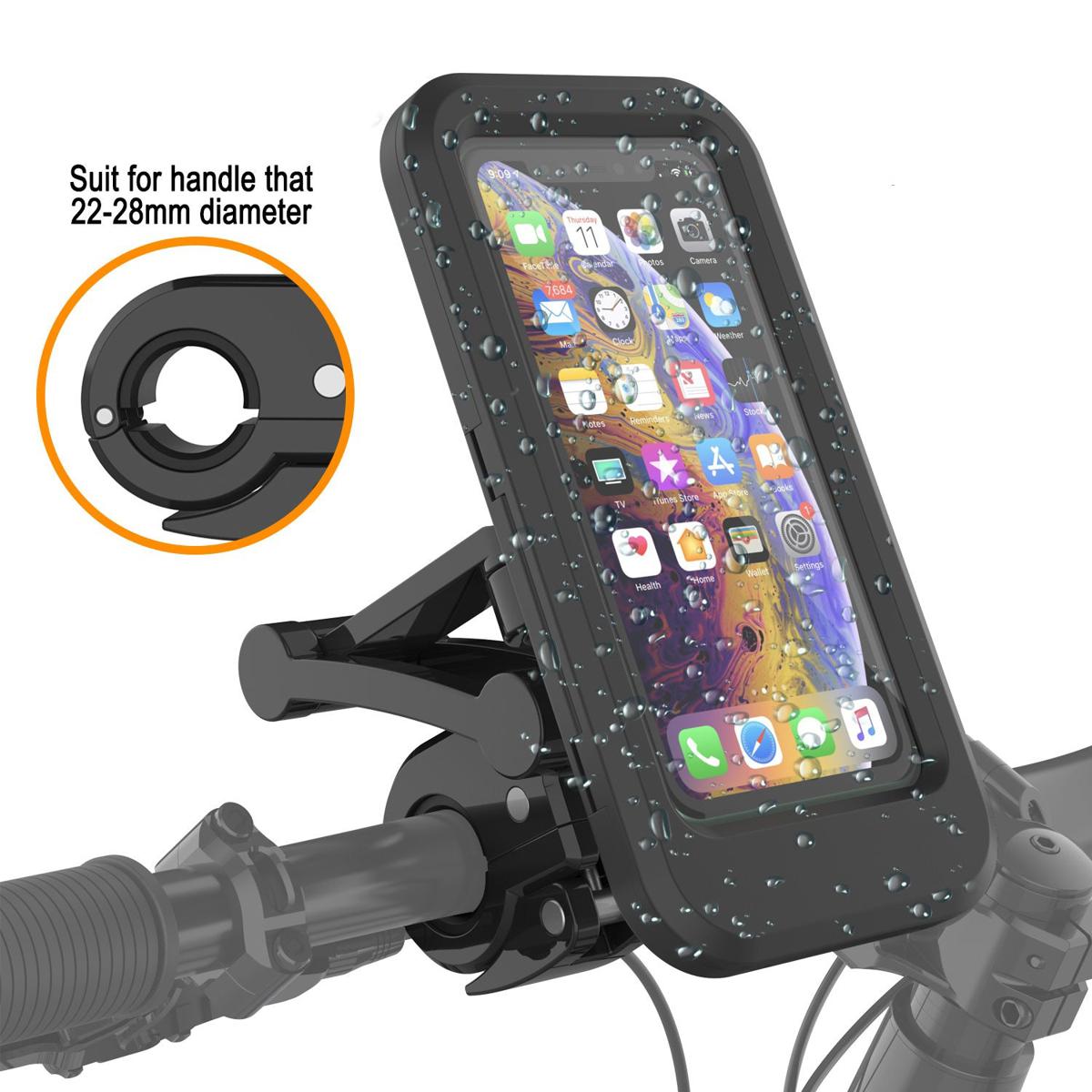 Bike Mobile phone holder Bicycle 360 Degree Rotating Waterproof Bicycle Motorcycle Smart Phones Holder for motor bike Mount Magnetic Rear View Mirror Handlebar Stand Mount Scooter Scotty Mobile Phone Case Mount Handlebar Holder For Cycling Touch Option