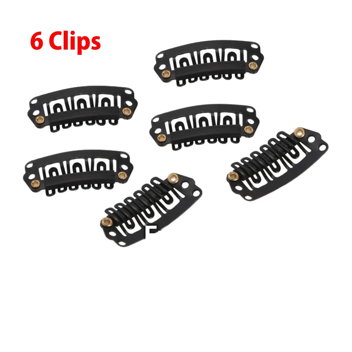 6 Teeth Snap-comb Clips Styling Tools 32mm 4 Color Hat Fixing Tool Wig Holding Clips 9 Pcs/set Black Hair Extension Clip U Shape Weave Toupee Wig