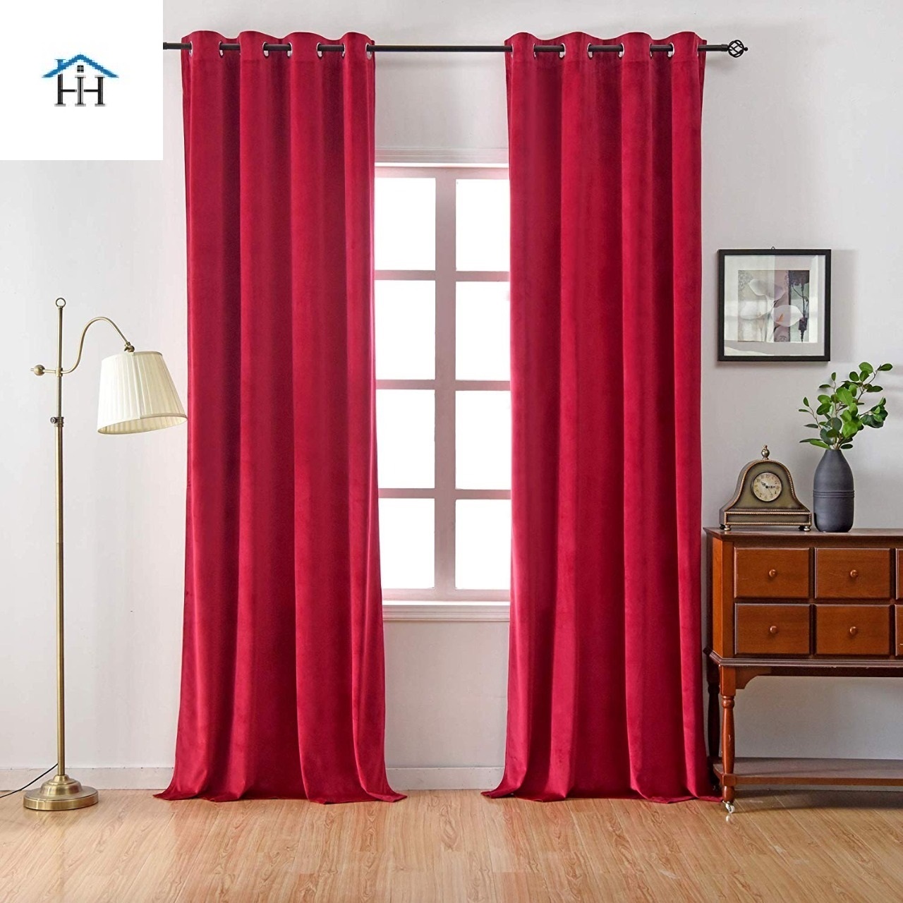 Curtains/Velvet Curtains/1 Pair (2 Pcs) Bedroom Curtains/ H.H Bedding/ Wall curtains/ Hallway curtains/ Entryway curtains/ Door curtains / Curtain for room/ Curtain for window/ Set of two curtain Size Length 4.5 feet x Height 7 feet curtains for room