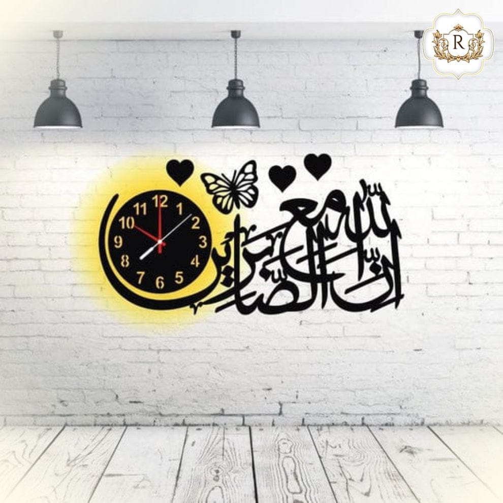 Reboch Decor Brand Beautiful Islamic 3D Wooden Wall Clock I Wooden Wall Clock I Wall Clocks I Wall Clock For Bedroom I Wall Clock for Room I Wooden Wall Clock I Wooden Clock I Clocks I Clock