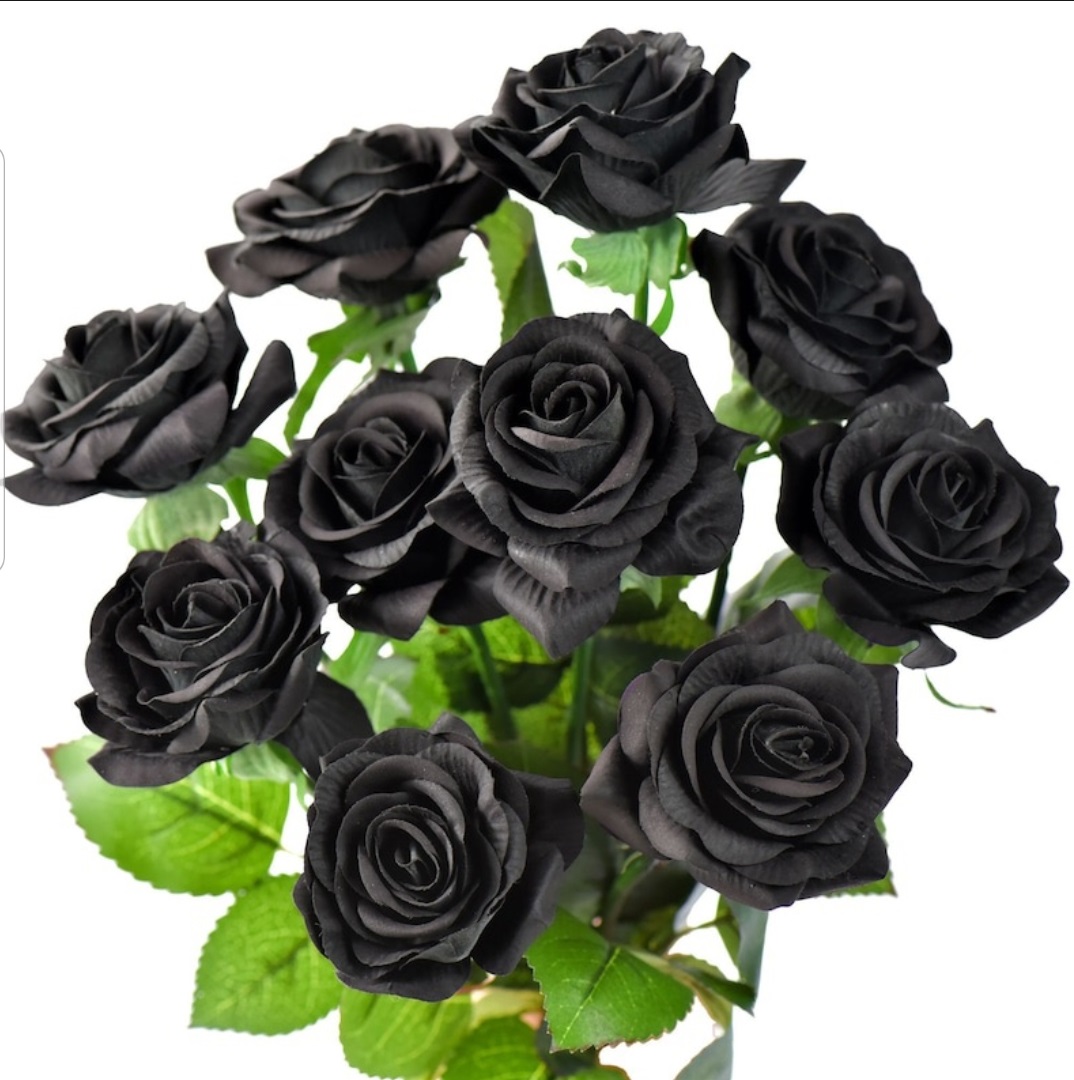 Artificial Black Rose  Flower Bunch for Home Decor