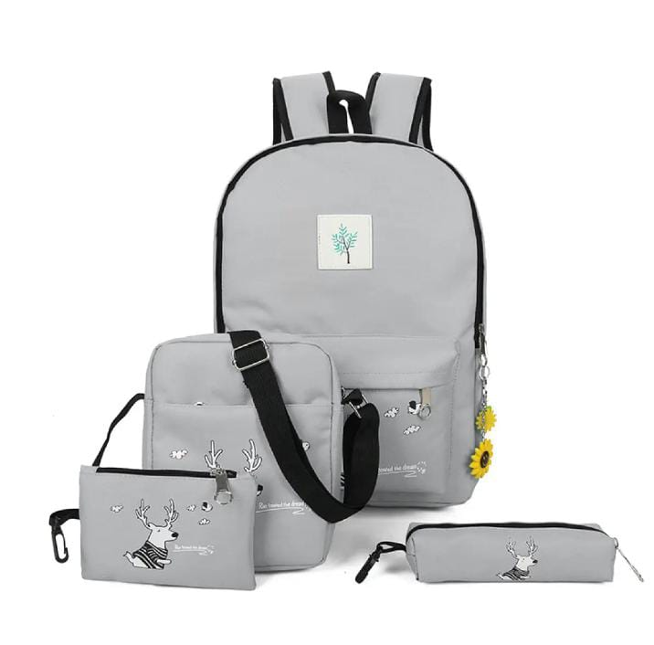 EFASHION 2023 New Women Laptop Backpack 4 Pcs Set School Bags For Teenage Girls College Student