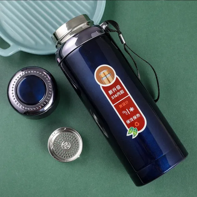 Stainless Steel Vacuum Flask 316 Grade 1000ml - Sports Water Bottle 1 litre - Hot and Cold Thermos