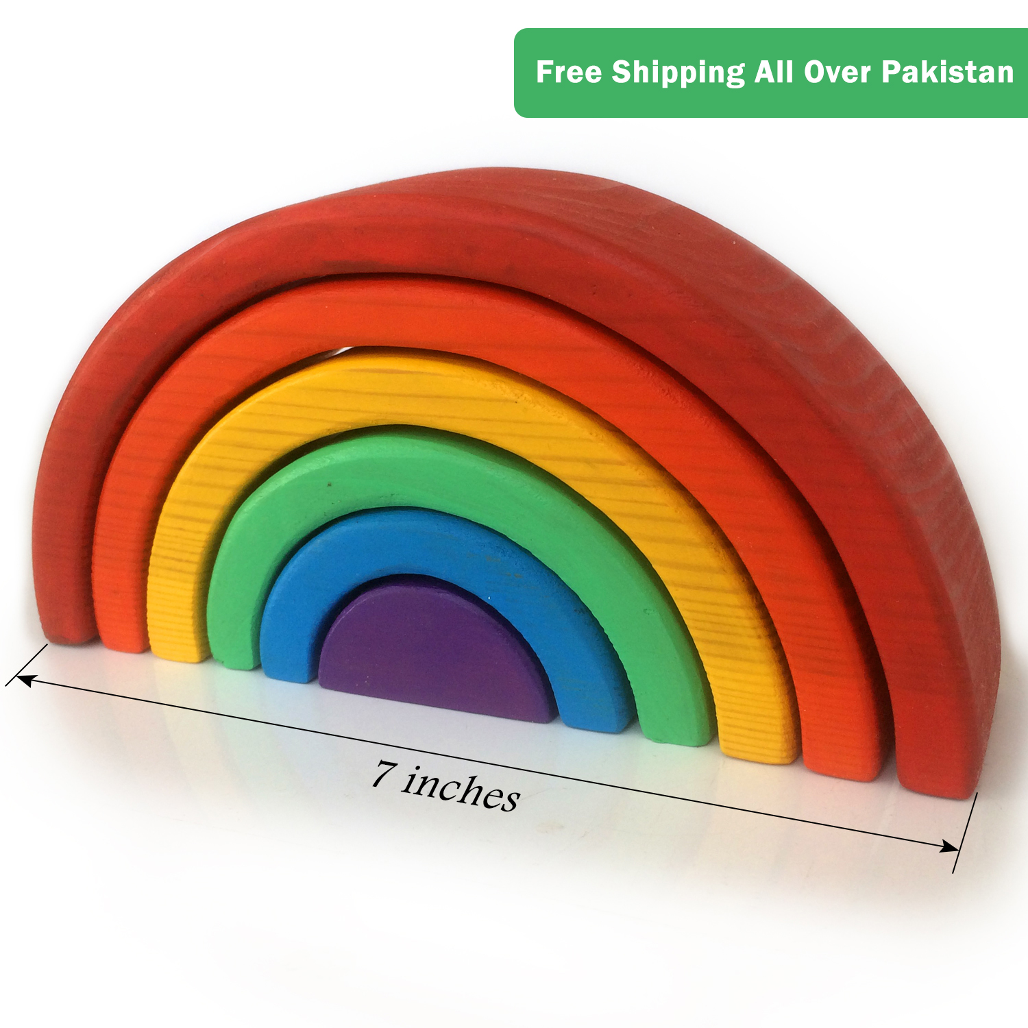 Wooden Rainbow Montessori Nesting Toy for Early Learning | Daraz.pk