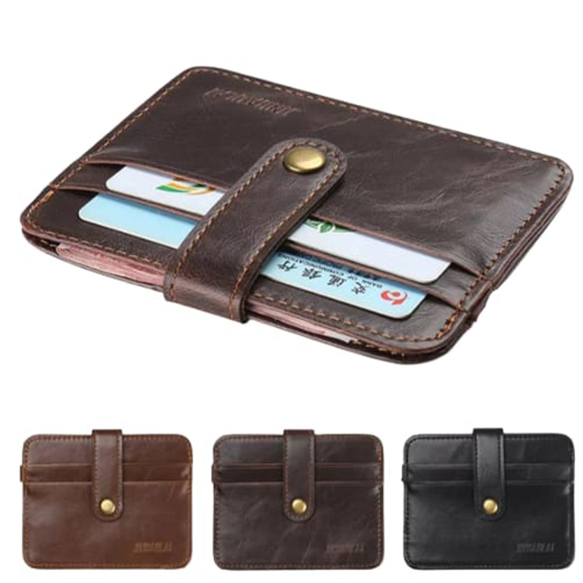 Slim and Smart Hot Selling Mini Wallet ATM Wallets for Men best Quality Card Holder space saving Pocket Leather Wallet for Boys Compatible Size in Black and Brown