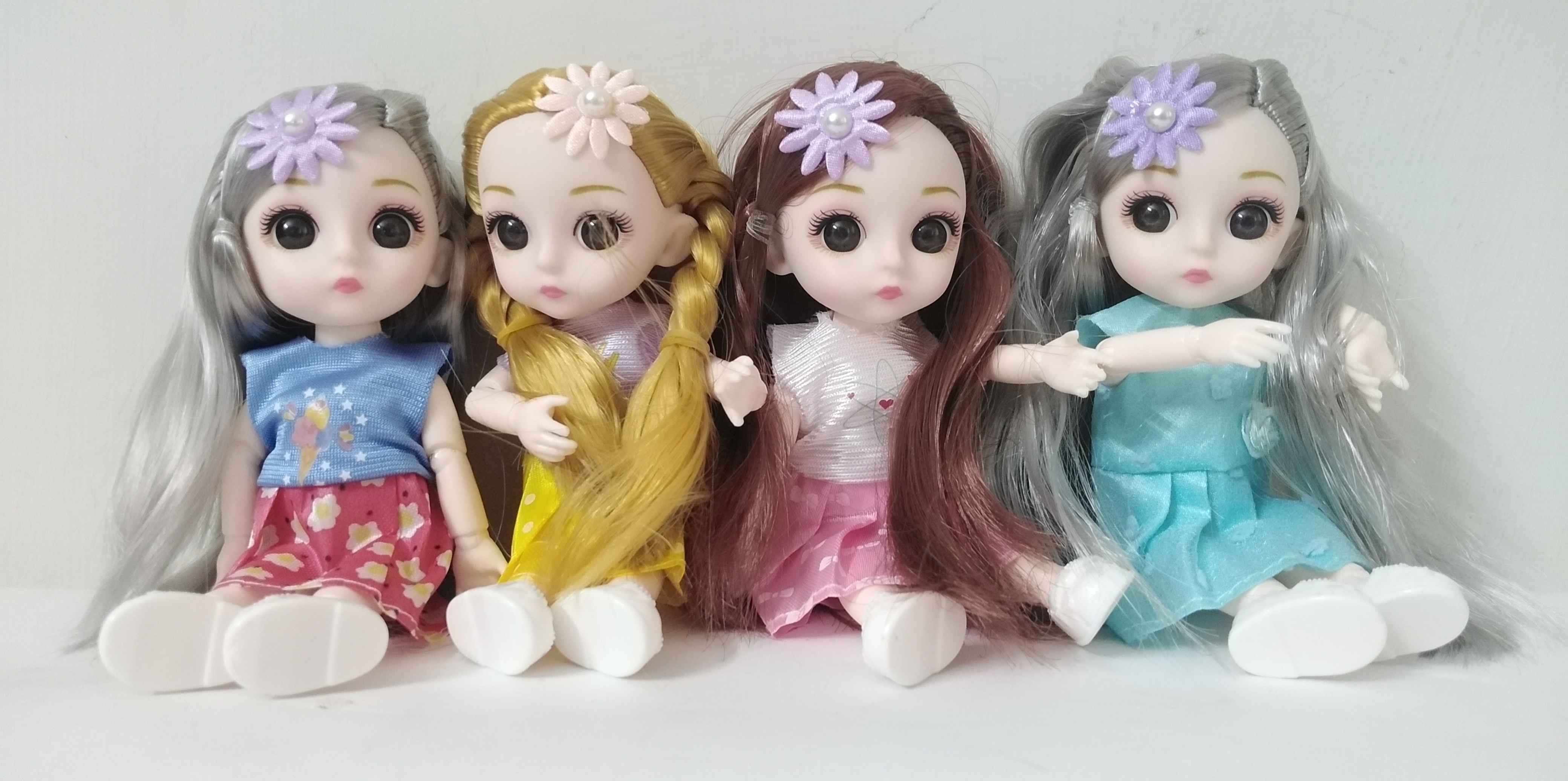High Quality Bendable Doll 6 Inch (With Key Chain), 1Pcs (Random Character design)