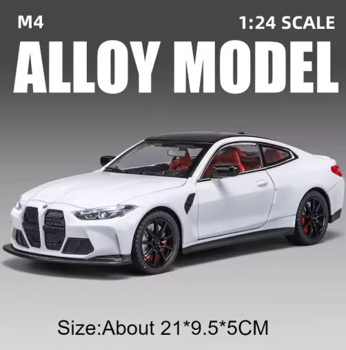 1:24 BMW M4 Diecast Alloy Model Car | Metal Body | Luxury Sports Car | Opening Doors | Collector Model