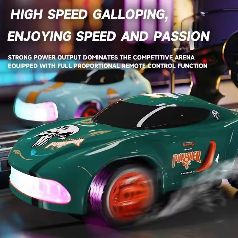KIDDO KASTLE - Remote Control Speed Racing High Speed Electric 1:64 Mini RC Drift Car | 2.4GHz 4WD High-Speed 20KM/H Remote Control Racing Car with LED Lights & USB Rechargeable Battery | RTR Competition RC Car for Kids & Adults