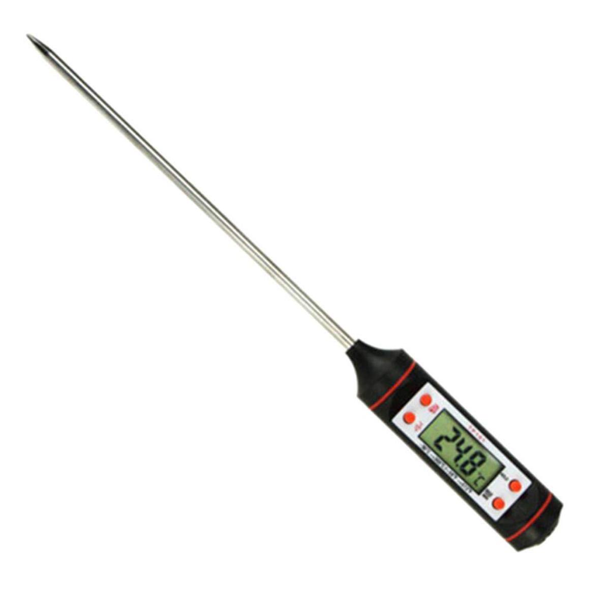 Cooking Thermometer Digital Meat Food Thermometer Instant Read Long Probe Auto Off LCD Screen Kitchen Thermometers for BBQ Meat Sugar Milk Water Jam Grill (Battery Included)