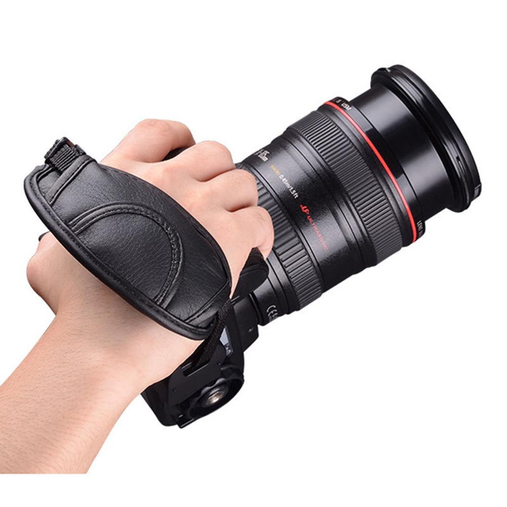 Couro genuíno Camera Wrist Strap portátil impermeável Camera Hand Grip Strap  para Canon Nikon DSLR Sony Fotografia Acessórios - AliExpress