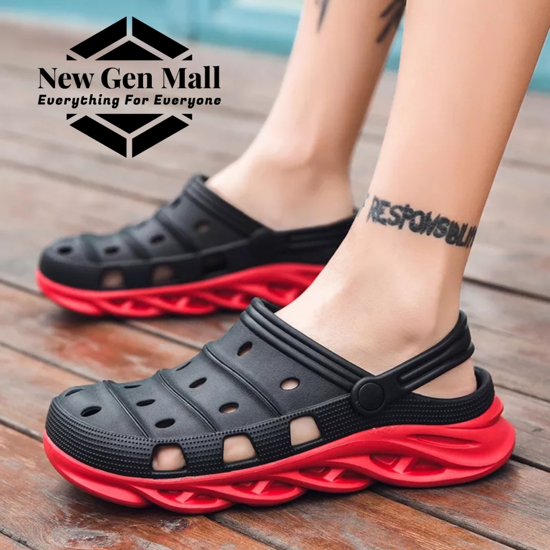 clogs for men - Thick Sole Quick-Dry and Anti-Slip 2 in 1 EVA Sandals and clogs for mens - Lightweight and comfortable 2 in 1 breathable beach chappal and sandal for boys and mens - Croc for boys and Mens - Beach Sandals for men - Mens Sandals