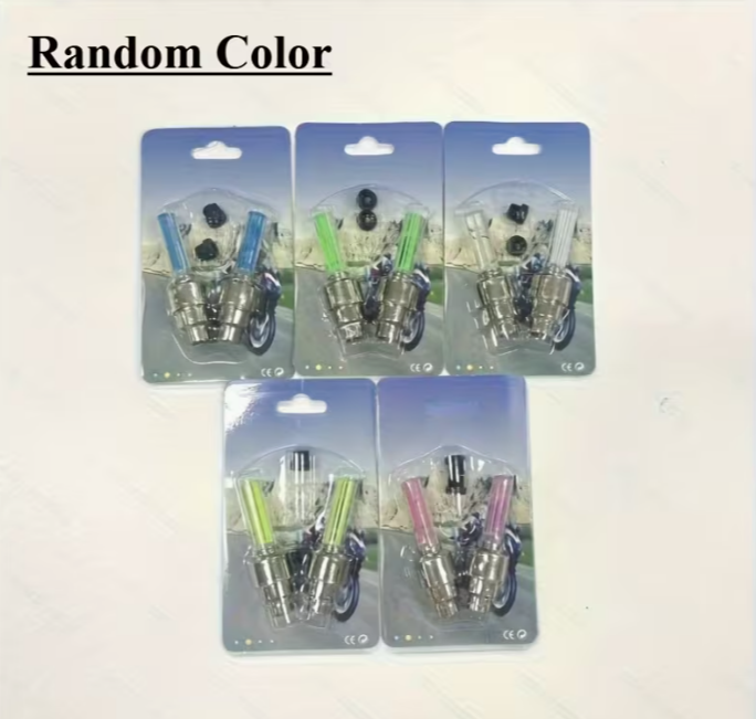 2Pcs Motion Activated Glow Bike Flashlight Car Motorcycle Tire Valve Caps Wheel Light Amazing Fantastic Bicycle Accessory LEDs