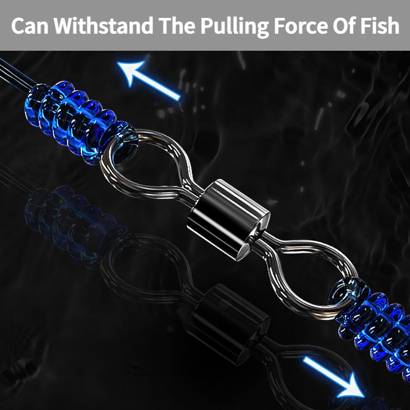 25Pcs Stainless Steel Bearing Rolling Connector Rotate Barrel Swivel Tackle Box Lure Line Tool Set Fishing Accessories Fishhook Fishing Connectors