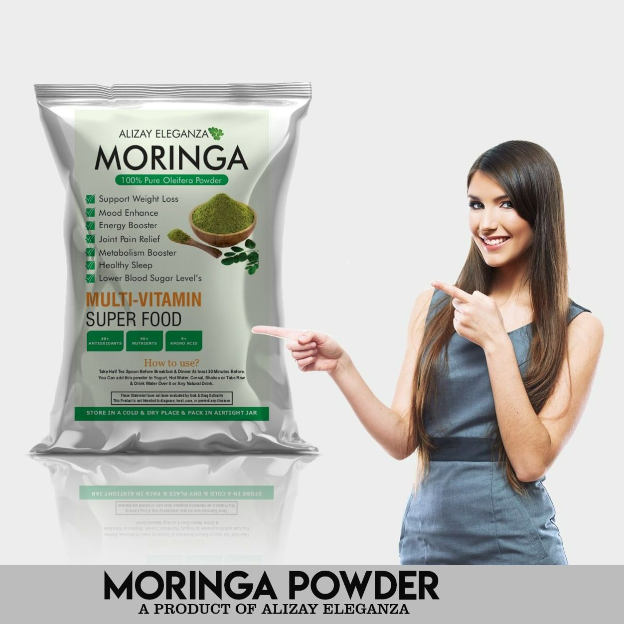 Moringa Leaf Powder Organic 50g | Daraz.pk