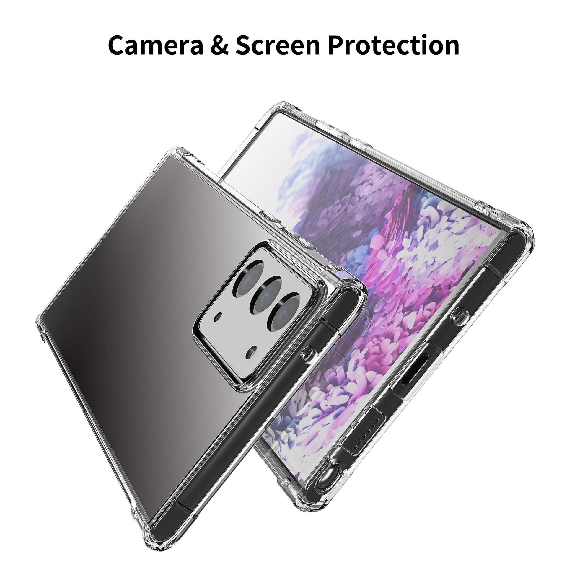 Samsung Galaxy Note 20 Ultra Clear Back Cover Shockproof Soft TPU Case with Camera and Corner Protection