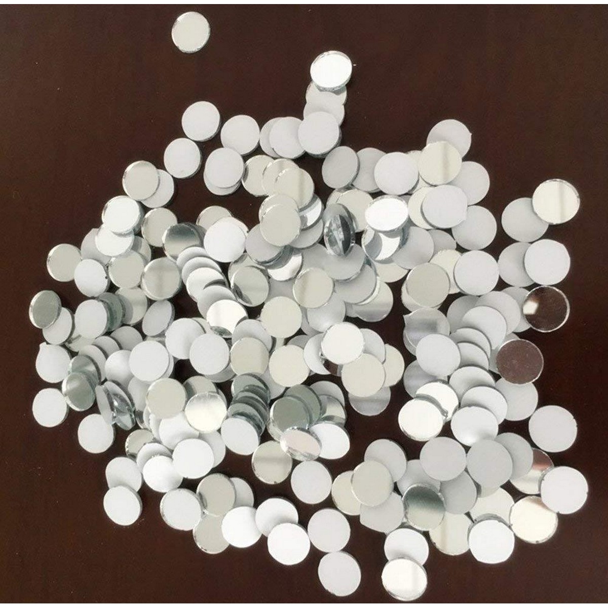 Set of 400 Pcs Small Round Glass Crafts, Real Glass Mirror Mosaic Tiles  (1x1cm)