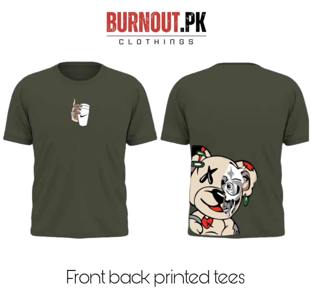 BURNOUT.PK NEW TRENDY SUMMER COLLECTION PRINTED TSHIRTS FOR MENS AND WOMENS