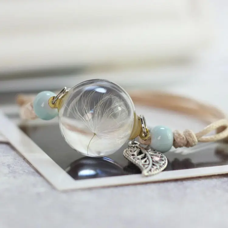 Dandelion crystal store ball bracelet