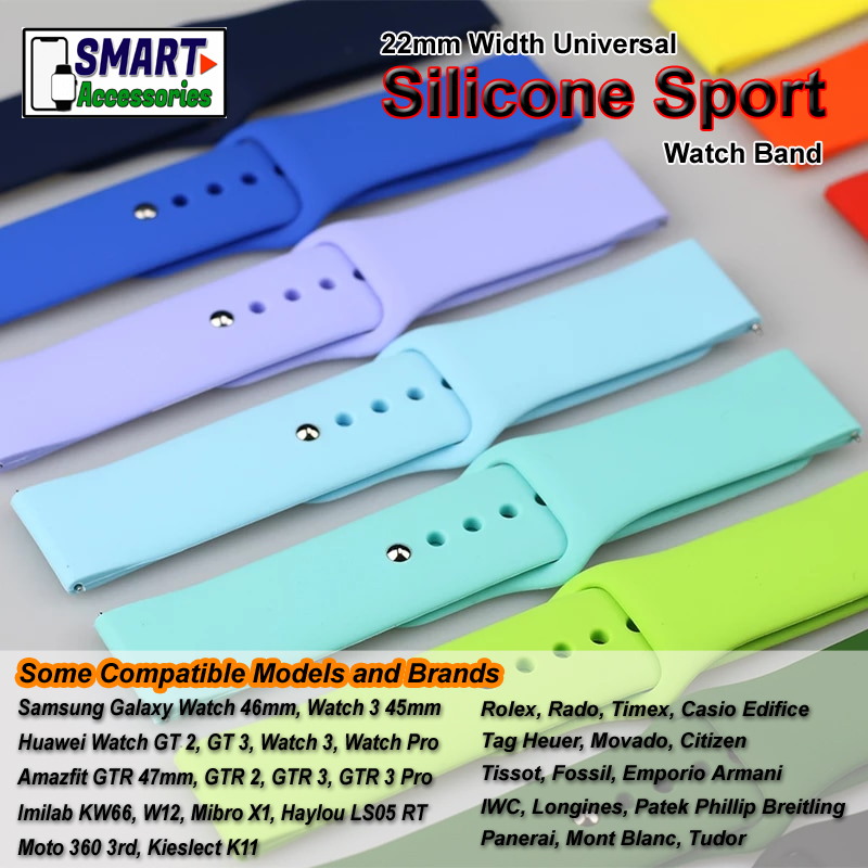 22mm Universal High Quality Soft Silicone Watch Band Strap For Galaxy