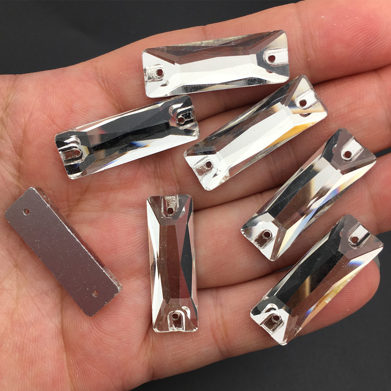 COSMIC Baguette Clear Crystal Sew-on Rhinestones | Flatback Stones for Clothing