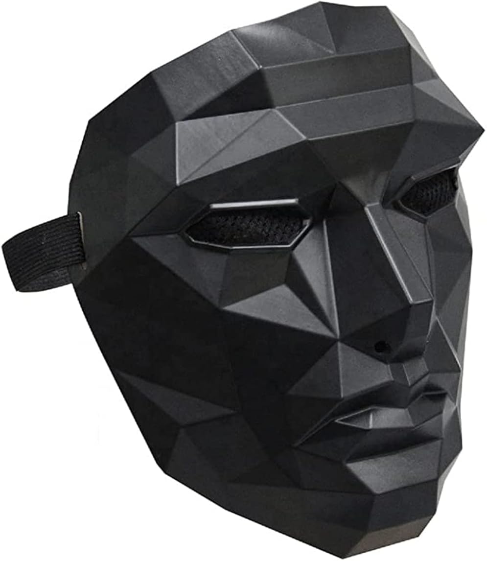 The Squid Game Cosplay MaskSquid TV Show Halloween Costume Mask Square Triangle Circle Front Man (Front Man)Halloween Game Mask, Carnival Mask, Game Mask, Black Mask, Halloween Cosplay, Gadget, Man Mask, Circle, Triangle and Square, One Size Fits All for