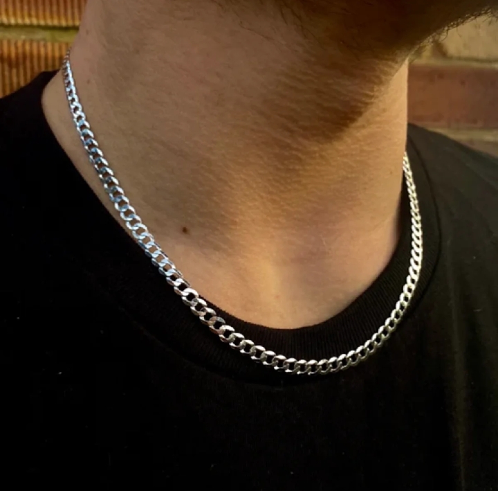 Pair Of 2 Pure Silver Neck Chain With Free Bracelet For Girl & Boys