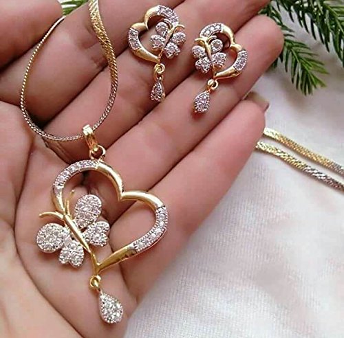 Heart Shaped Locket Set With Earings For Girls Jewellery Jewelery Set