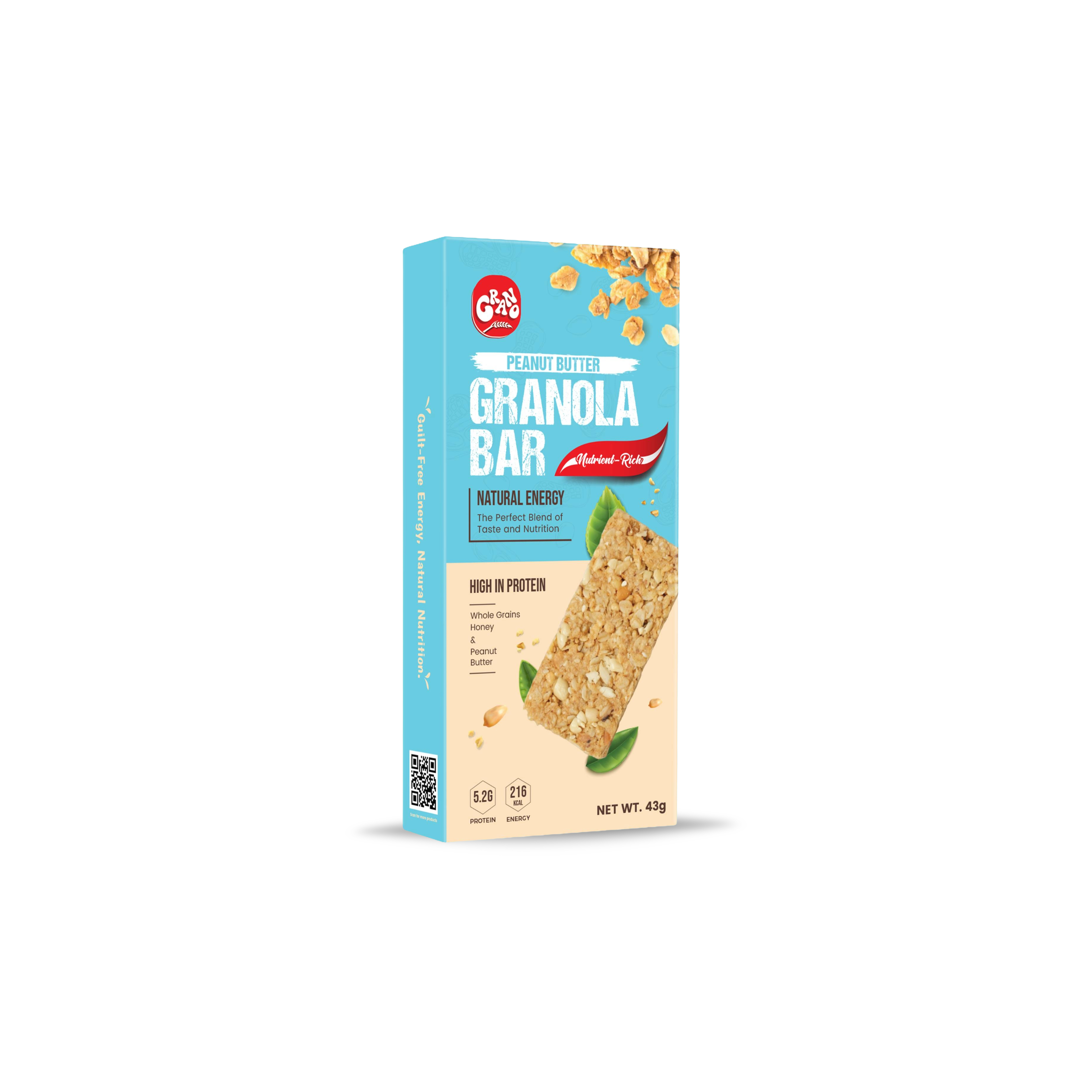 Grano Granola Bar with Peanut Butter – Oats, Protein & Crunchy Goodness for Natural Energy Anytime