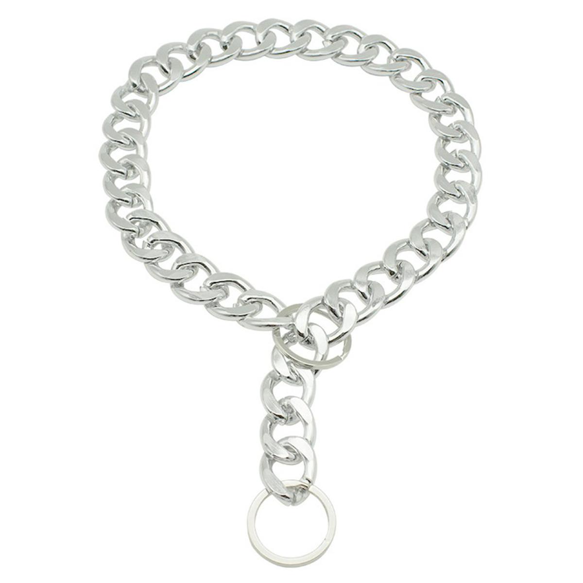 Silver chain clearance collar for dogs