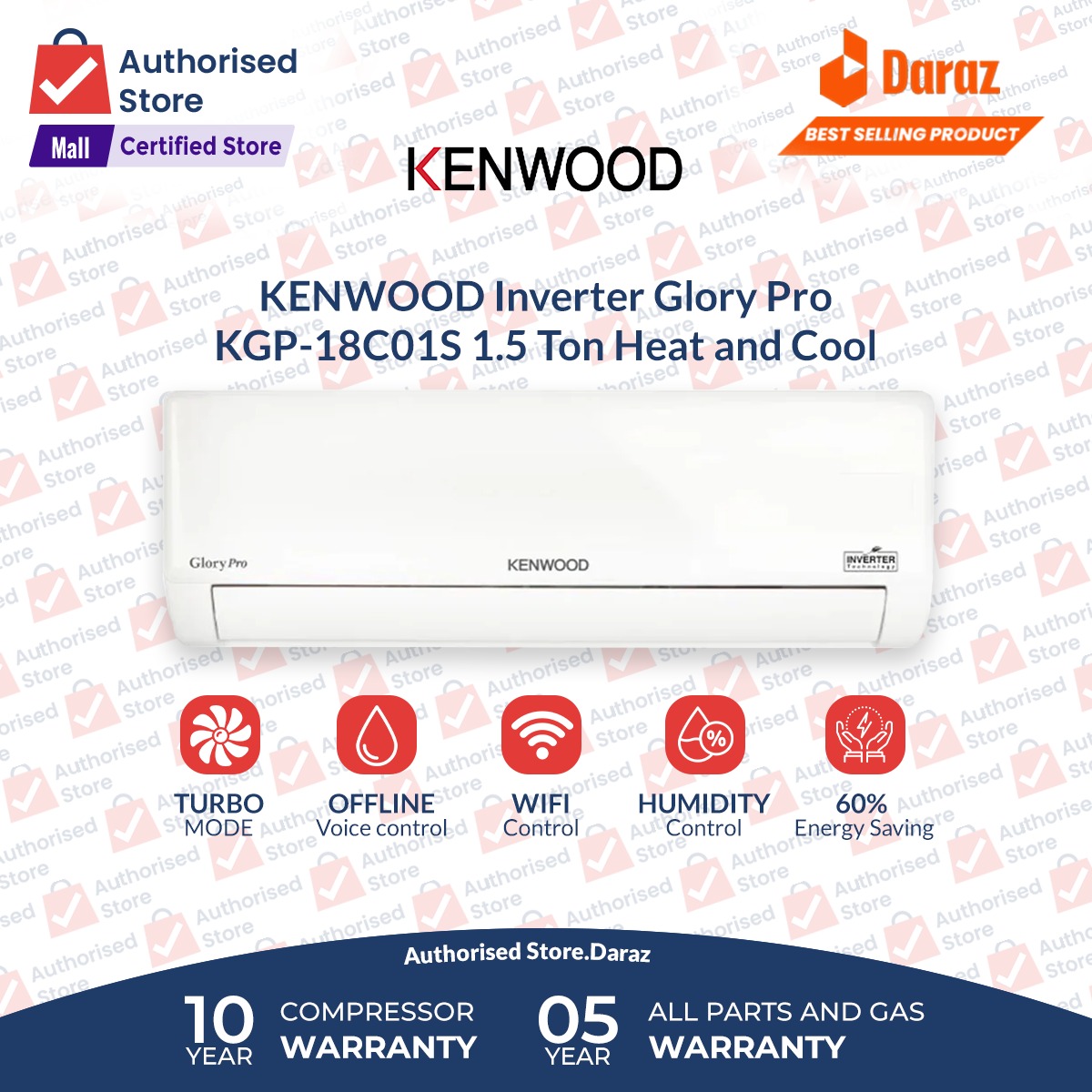 KENWOOD Inverter AC 2.0 Ton Glory Series (New Model) DC Inverter up to 60% Energy Efficient  | T3 Climate | Wi-Fi Enabled | (Heat & Cool) | Eco-Friendly R410 Gas | Anti-Corrosion Coating |10 Year Comp