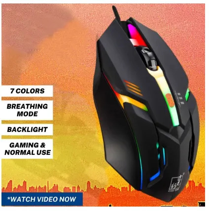 Computer Mouse Colours 7 Colors LED Gaming Mouse - RGB BREATHING EFFECT - USB Wired Optical ...