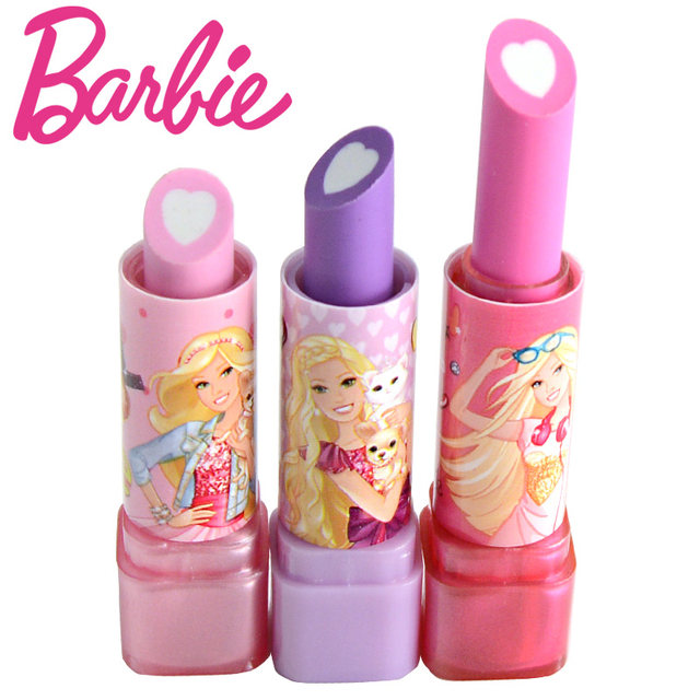 Fancy Lipstick Eraser Princess Hello Kitty Barbiee (pack Of 3 Pcs