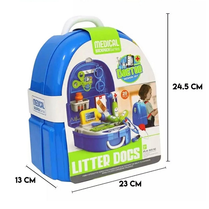 Little Doctor Medical Backpack for Kids - 20 Pieces Set - Medical Play House | Daraz.pk