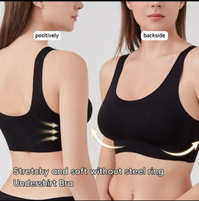 Women Gym Top Ice Silk Thin Vest Bra, Push Up, Seamless, Casual, Soft Tops Padded Bra, Vest Style Sports Bra Yoga Tops Fitness Pad Removeable Stretchable Random Color For Women And Girls