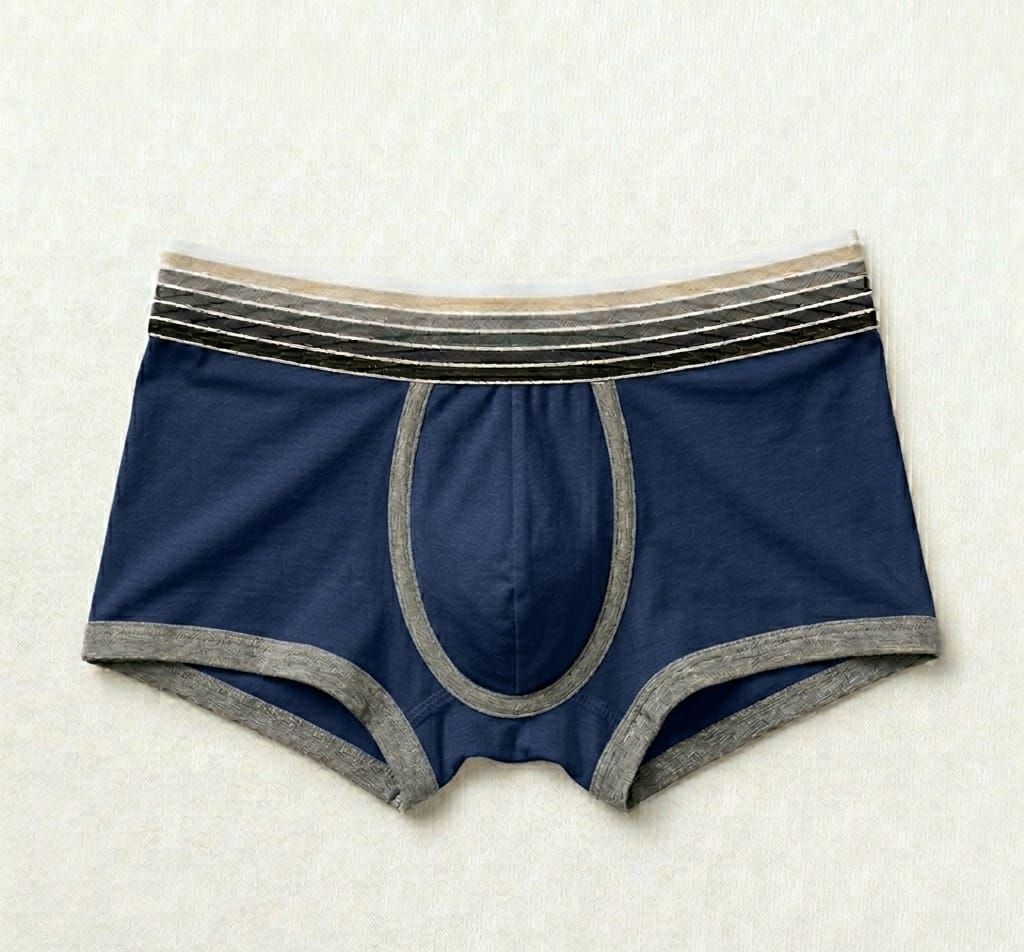 Premium Cotton-Blend Men’s Trunks Boxer Underwear| Ultra-Soft Breathable Cotton Trunks with Contrast Piping & Striped Waistband