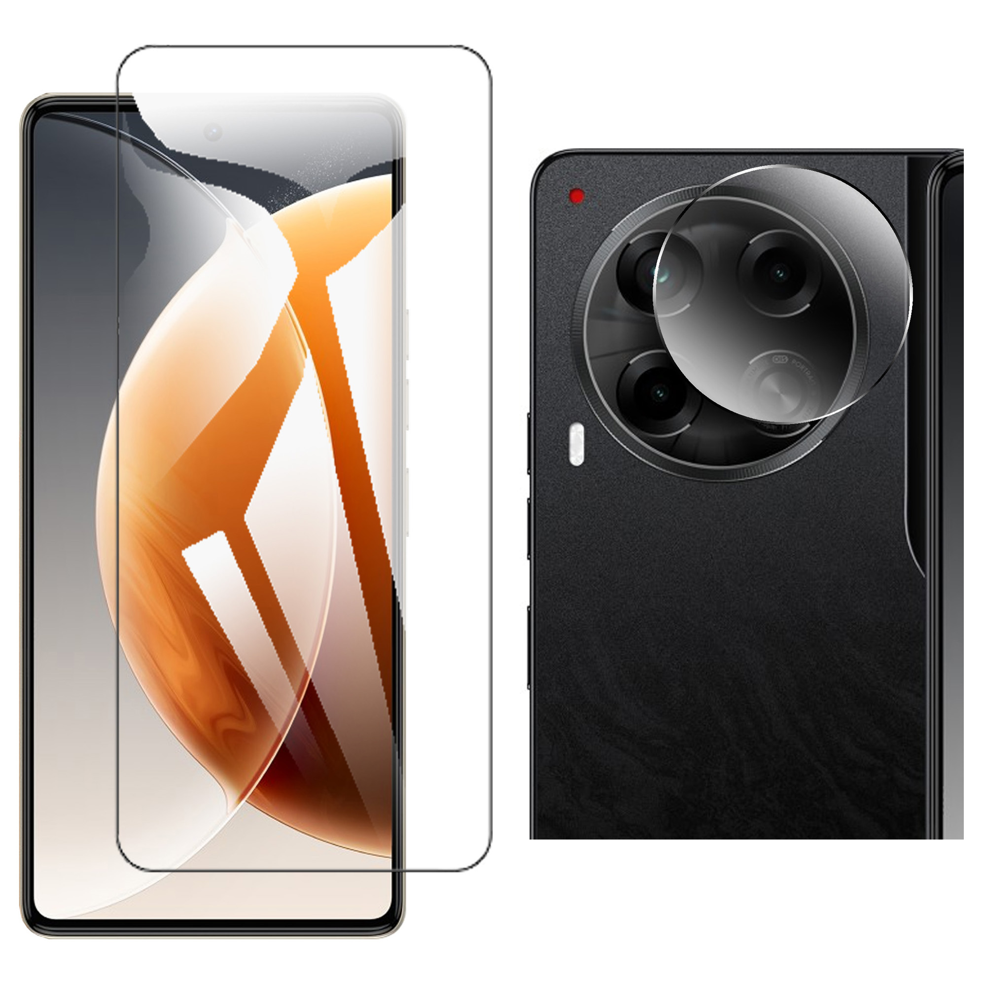 Tecno Camon 30 Glass Protector Polish Screen Tempered + Back Rear Camera Protector 9H Gorilla