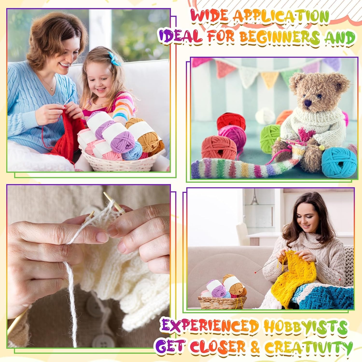 Pack of 8 Baby Soft Multicolor Yarn Set – Premium Knitting, Crochet & Embroidery Thread for Baby Clothes, Hand Sewing, DIY Crafts & Handmade Projects