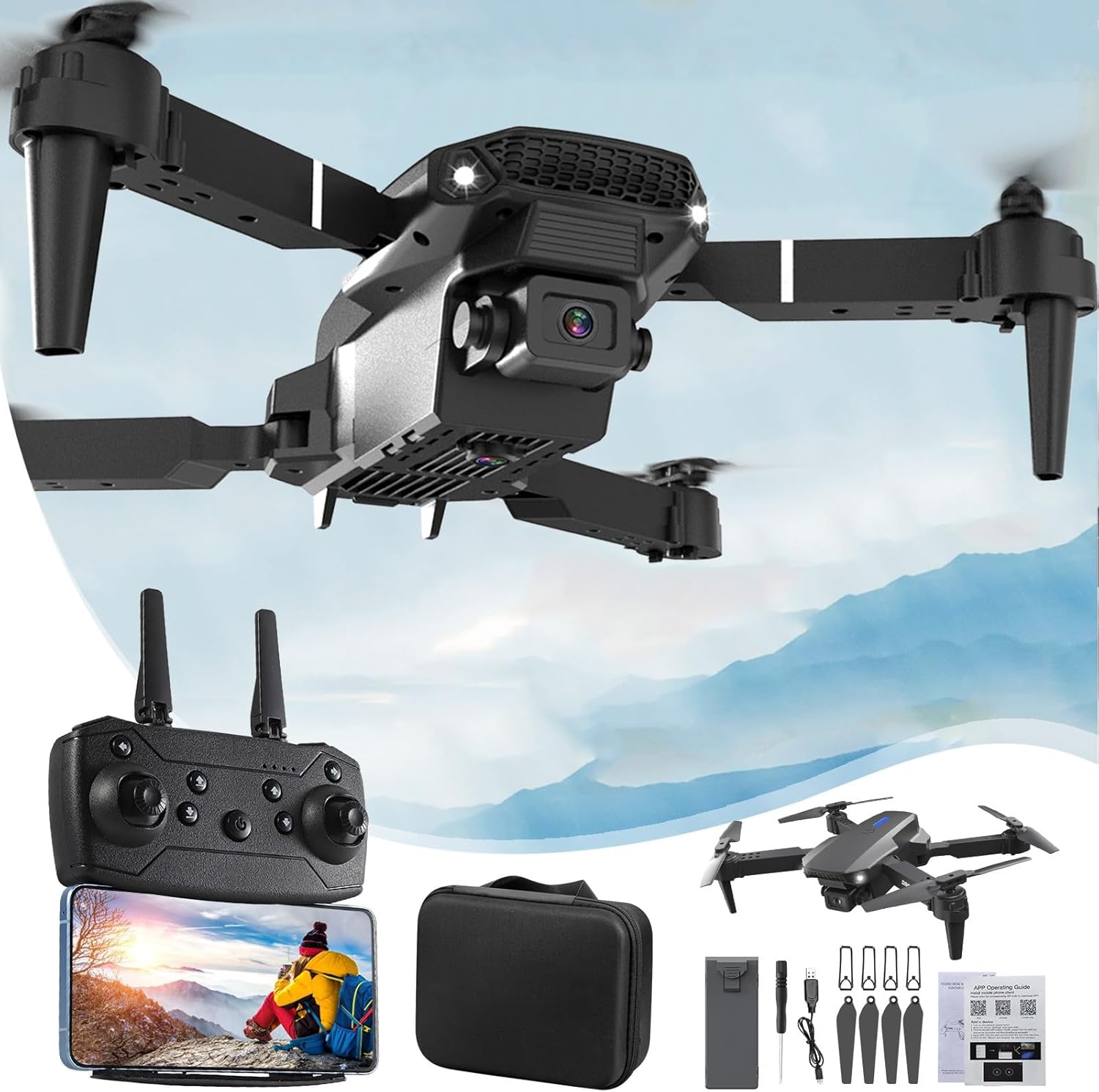 Drone DM99 Remote Control, Headless Mode, Speed Adjustment, App Control & Gesture Control