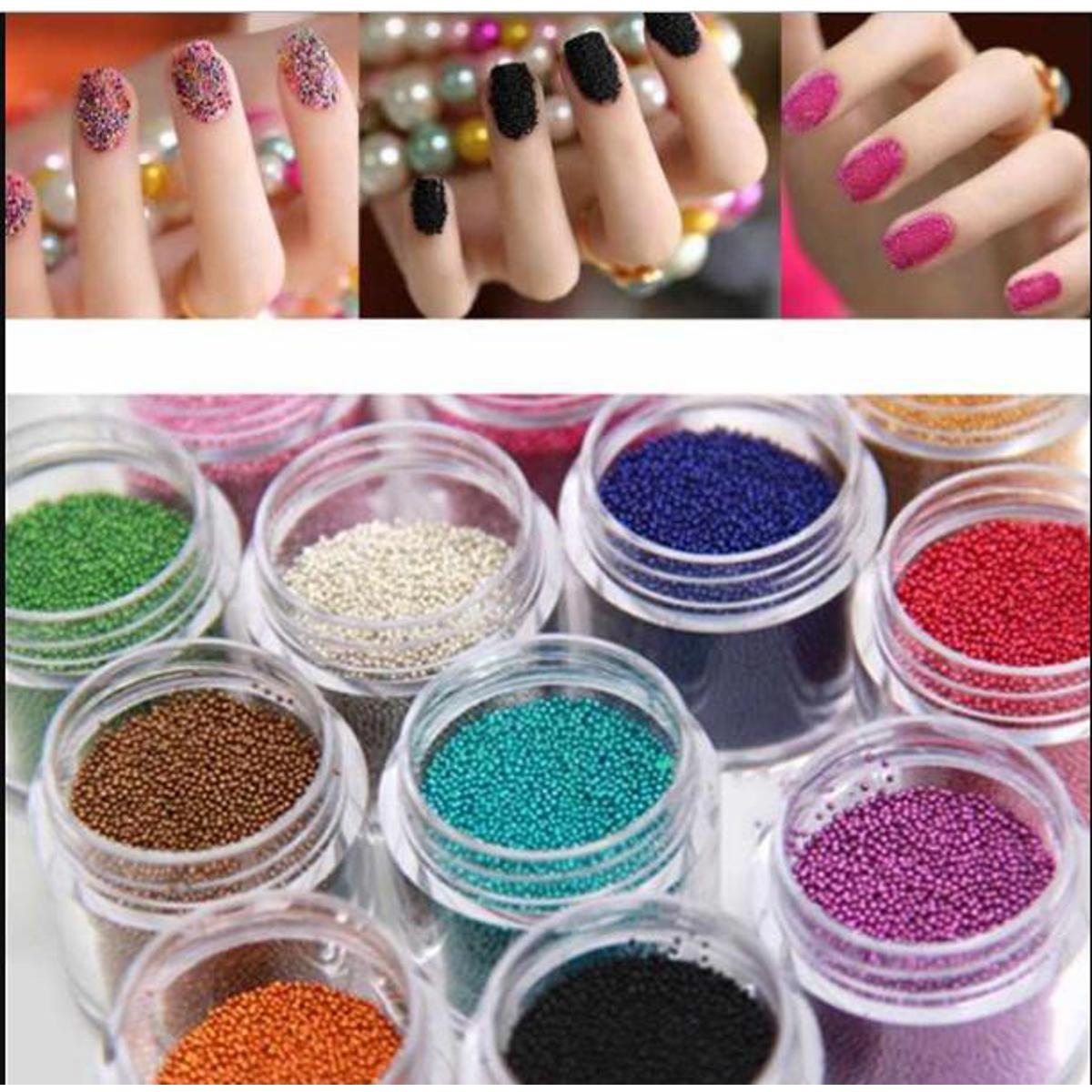 Tiny Circle Bead Mini Nail UV Gel Decoration selvar golden 3D Nail Art Caviar Manicure tools