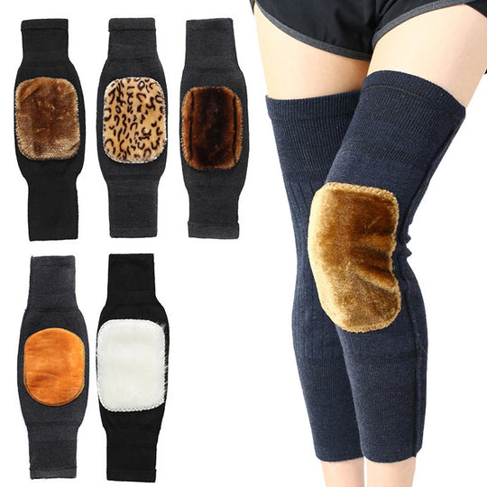 Thick Warm Woolen Blend Thermal Kneepad Leg Guard Cashmere Knee Protector Windproof Coldproof Leg Warmers for Women, Men KneeCap Leg