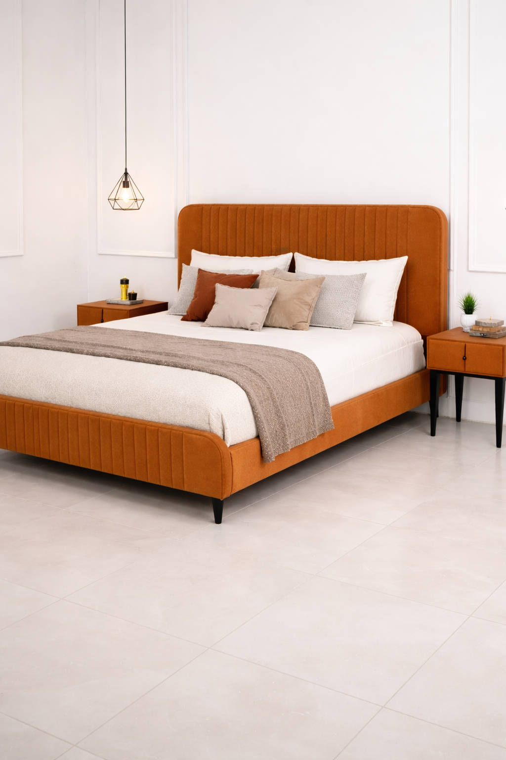 Affordable New  Design wooden Bed Set Furniture for room / Wooden poshesh Beds For Bedroomn BED8